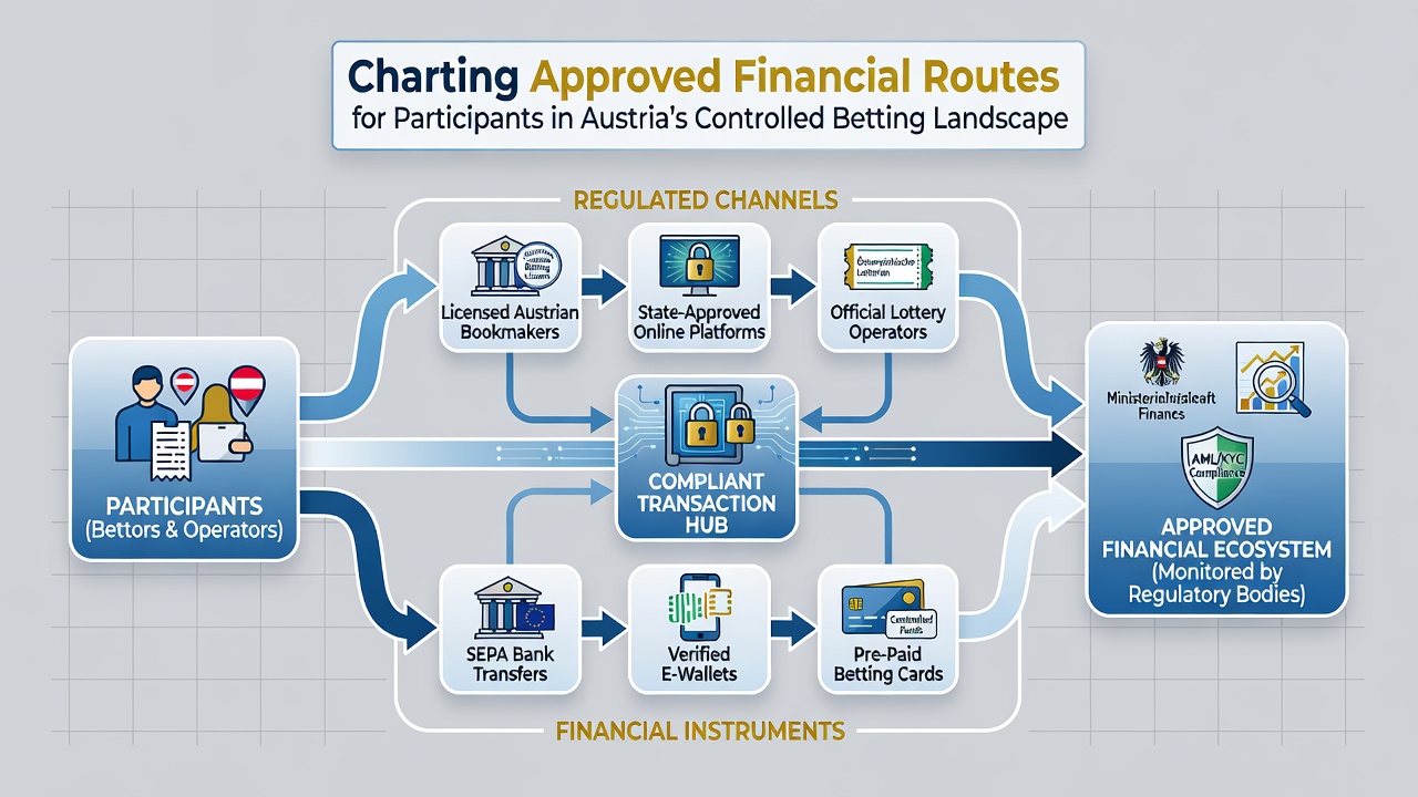 Detailed flowchart of withdrawal processes and compliance checks for Austrian betting participants